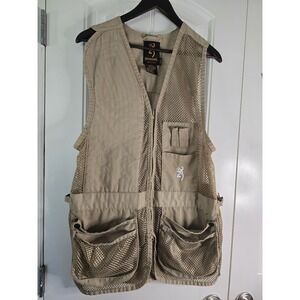 Browning Mens Mesh Shooting Vest Tan Khaki Full Zip Utility‎ Hunting 305-020 M